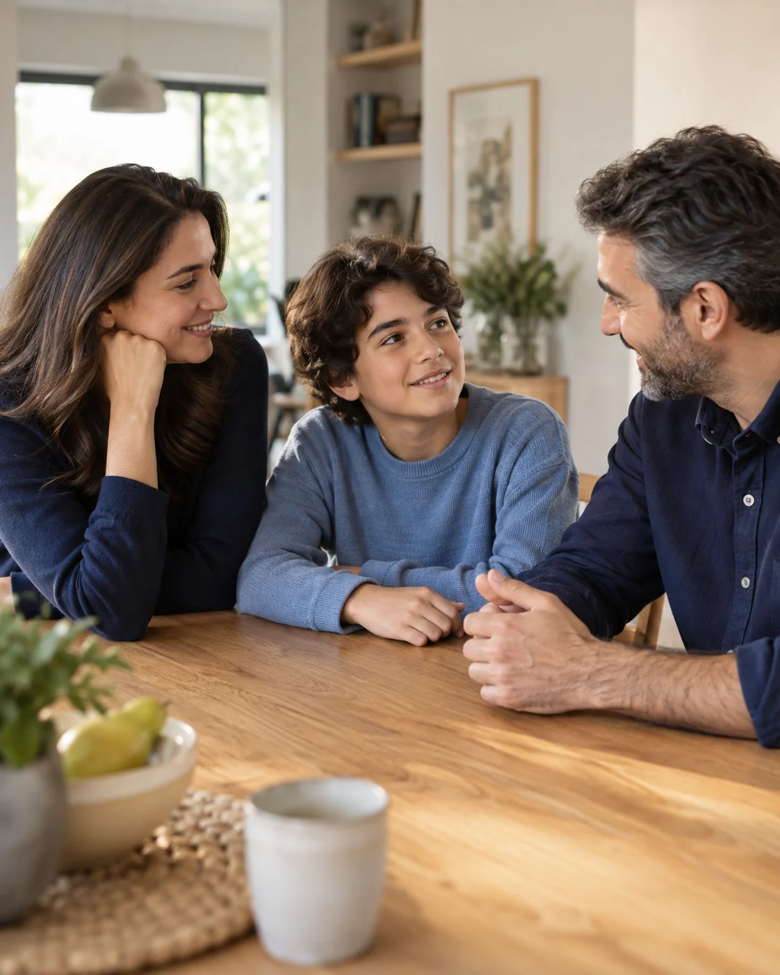 Ayrılık Sonrasında Aile Desteği – Türkçe görüşmeler Birlikte konuşan anne, baba ve çocuk